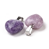 Natural Lepidolite/Purple Mica Stone Pendants G-I311-A11-1-2