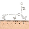 Brass Micro Pave Clear Cubic Zirconia Double Butterfly European Dangle Charms KK-H257-04P-3