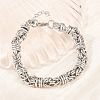 304 Stainless Steel Byzantine Chain Bracelets for Women Men BJEW-H643-09P-1