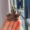 Maple Leaf Alloy Rhinestone Brooches PW-WG48F57-01-1
