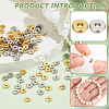 2 Colors Brass Flat Round Spacer Beads KK-BC0014-21B-4