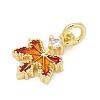 Brass Micro Pave Cubic Zirconia with Enamel Charms KK-G526-08G-2