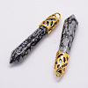 Natural Snowflake Obsidian Big Pointed Pendants G-D860-C10-G-1