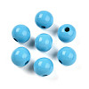 Painted Natural Wood Beads WOOD-A018-16mm-03-1