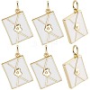 10Pcs Rack Plating Brass Enamel Pendants KK-BBC0020-60G-01-1