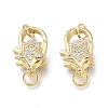 Brass Micro Pave Clear Cubic Zirconia Lobster Claw Clasps ZIRC-Q024-16G-1