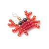 Copper Wire Wrapped Faceted Natural Black Spinel and Glass Seed Beaded Sea Animals Pendants PALLOY-MZ01087-3