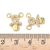 Brass Micro Pave Clear Cubic Zirconia Charms KK-P342-10G-3