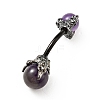 Natural Amethyst Beaded Curved Barbell AJEW-G042-04B-2