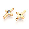 Ion Plating(IP) 304 Stainless Steel Micro Pave Cubic Zirconia Charms STAS-N110-01F-G-2