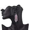 Natural Amethyst Rhombus Dangle Earrings EJEW-MZ00567-05-3