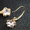 Real Gold Plated Flower Alloy Austrian Crystal Dangle Earrings EJEW-DD0002-19A-2