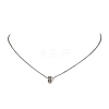 Alloy Disc with Heart Pendant 304 Stainless Steel Cable Chain Necklaces for Women NJEW-JN05639-2