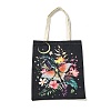 Flower & Butterfly & Moon Printed Canvas Women's Tote Bags ABAG-C009-04A-1