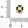 Flower Brass Enamel Bead Rhinestone Settings KK-H527-10G-01-3