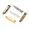 2 Holes Iron Brooch Pin Back Safety Catch Bar Pins IFIN-X0029-01-1