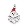 Santa Claus Brass Micro Pave Cubic Zirconia with Enamel Pendants KK-Q010-02P-1