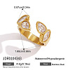 304 Stainless Steel Pave Clear Cubic Zirconia Cuff Open Rings WG4F8B8-01-1