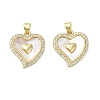 Brass Micro Pave Cubic Zirconia Pendants KK-D384-06G-01-1
