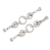 Brass Micro Pave Clear Cubic Zirconia Fold Over Clasps KK-P354-03P-1