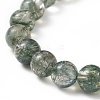 Imitation Green Quartz Glass & Natural Pearl & Brass Flower Beaded Stretch Bracelet for Women BJEW-JB09006-5