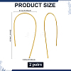2 Pairs Sterling Silver Ear Wire STER-WH0061-46G-2
