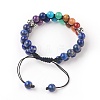 Chakra Natural Lapis Lazuli Braided Bead Bracelets BJEW-O164-A11-1