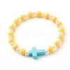 Opaque Acrylic Stretch Beaded Bracelets for Kids BJEW-JB06230-5