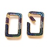 Brass Micro Pave Cubic Zirconia Spring Gate Rings KK-M206-07G-01-3