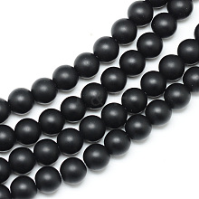 Synthetic Black Stone Bead Strands G-R345-8mm-38