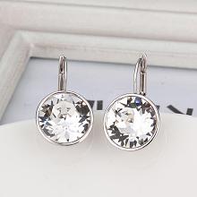 Real Platinum Plated Tin Alloy Cubic Zirconia Leverback Earrings EJEW-BB09658-P