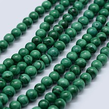 Natural Malachite Beads Strands G-F571-27AB1-8mm