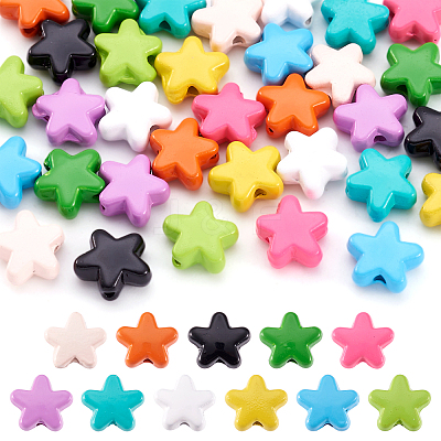 44Pcs 11 Colors Spray Painted Alloy Beads FIND-TA0003-02-1