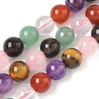 Natural Mixed Gemstone Beads Strands G-P574-A02-8mm-1