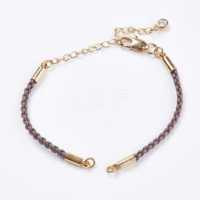 Braided Cotton Cord Bracelet Making MAK-I006-06G-1