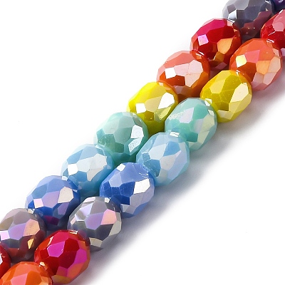 Electroplate Opaque Glass Beads Strands X-GLAA-Q009-05C-1