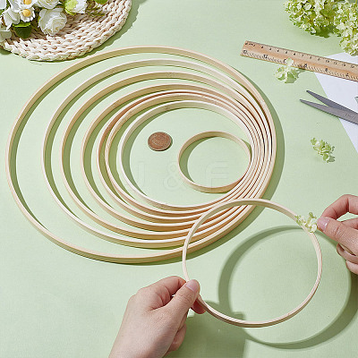 9Pcs 9 Styles Bamboo Embroidery Hoop Kit FIND-WH0126-848-1