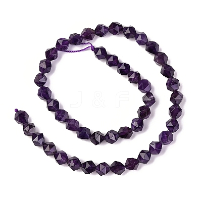 Faceted Natural Amethyst Beads Strands G-K066-09-8mm-1