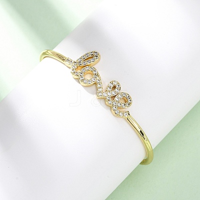 Brass Micro Pave Clear Cubic Zirconia Bangles BJEW-H209-07G-1