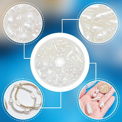 60pcs Eco-Friendly ABS Plastic Imitation Pearl Beads OACR-PH0004-18-1