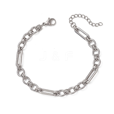 304 Stainless Steel Link Chain Bracelets for Women BJEW-JB13128-1