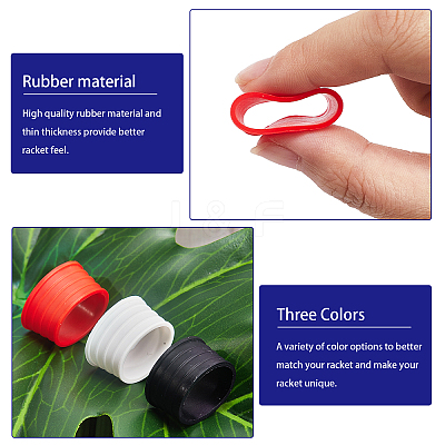 24Pcs 3 Colors Tennis Racket Handle Elastic Rubber Ring FIND-GF0004-51-1