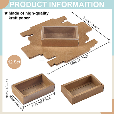 Kraft Paper Cardboard Gift Drawer Boxes LS-CON-WH0085-129C-1