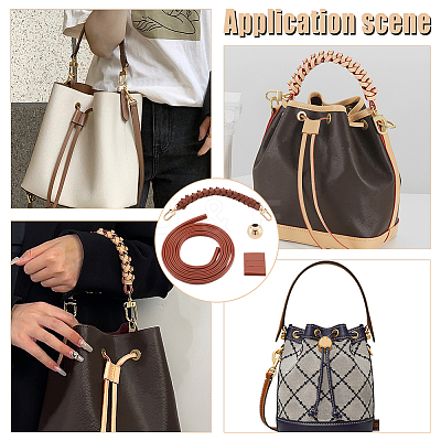 PU Imitation Leather Braided Bag Handles and Purse Drawstring FIND-WR0009-12-1