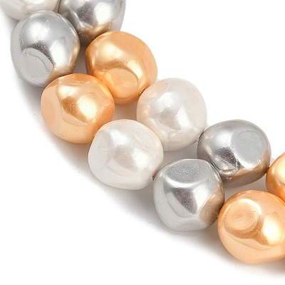 Electroplated Shell Pearl Beads Strands BSHE-H113-03A-1