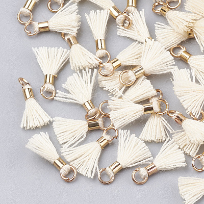 Polycotton(Polyester Cotton) Tassel Pendant Decorations FIND-S275-31G-1