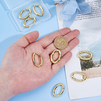 8Pcs Rack Plating Brass Springs Gate Rings KK-DC0004-77-1