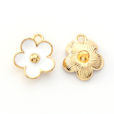 Light Gold Plated Alloy Enamel Pendants ENAM-R136-16A-1