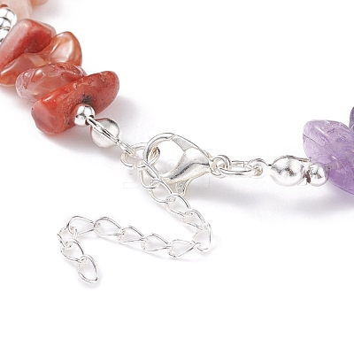 Natural & Synthetic Mixed Gemstone Chips Beaded Bracelet BJEW-TA00107-1