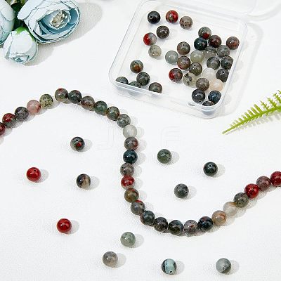2 Strands Natural African Bloodstone Beads Strands G-OC0002-42-1